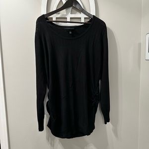 Side ruched black sweater only worn one time!